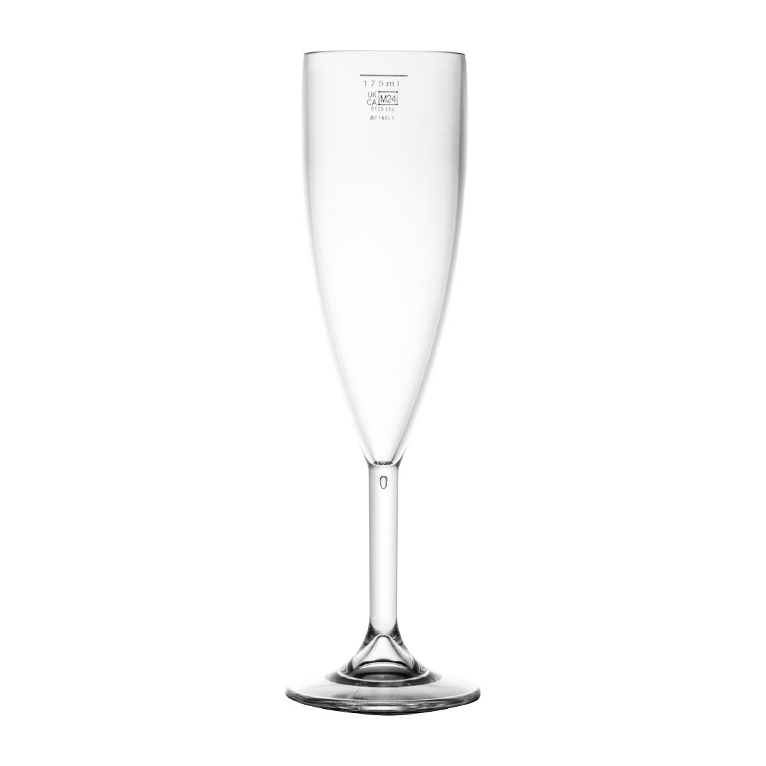 BBP Polycarbonate Champagne Flutes 200ml UKCA Marked at 175ml (Pack of 12) - CG945 Plastic Drinkware BBP