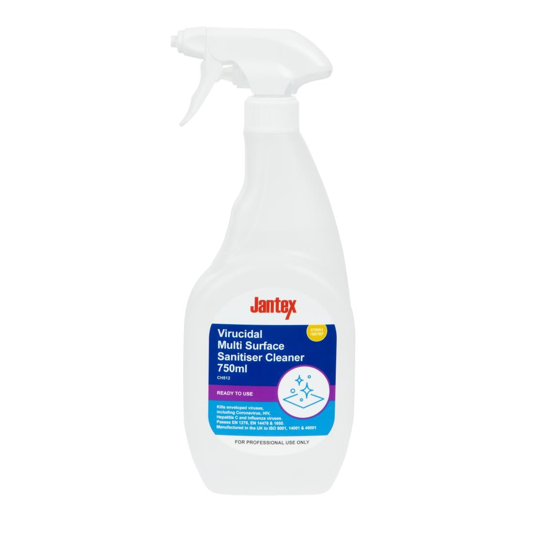 Jantex Virucidal Surface Sanitiser Ready To Use 750ml - CH512 Jantex