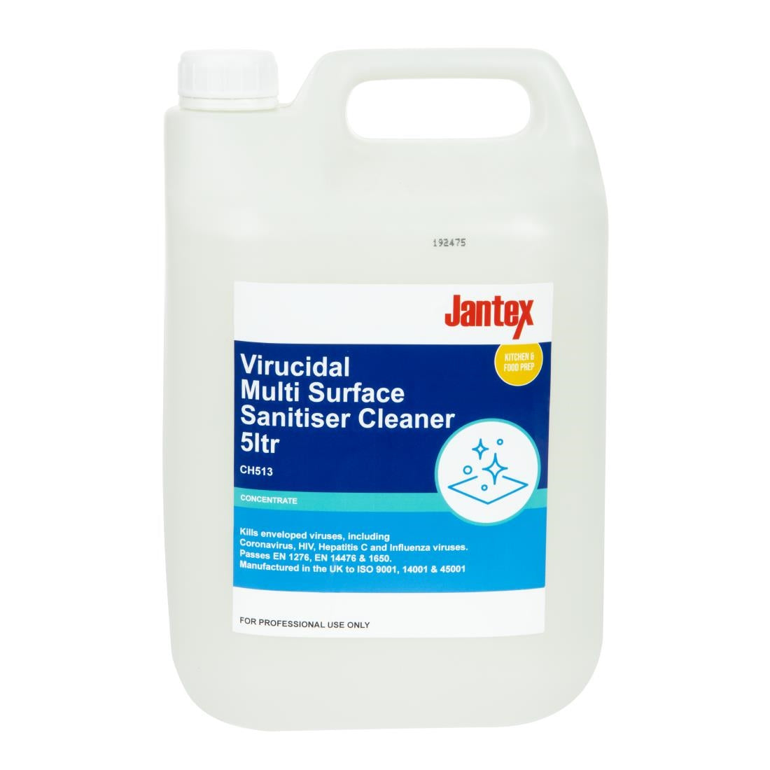 Jantex Virucidal Surface Sanitiser Concentrate 5Ltr - CH513 Jantex
