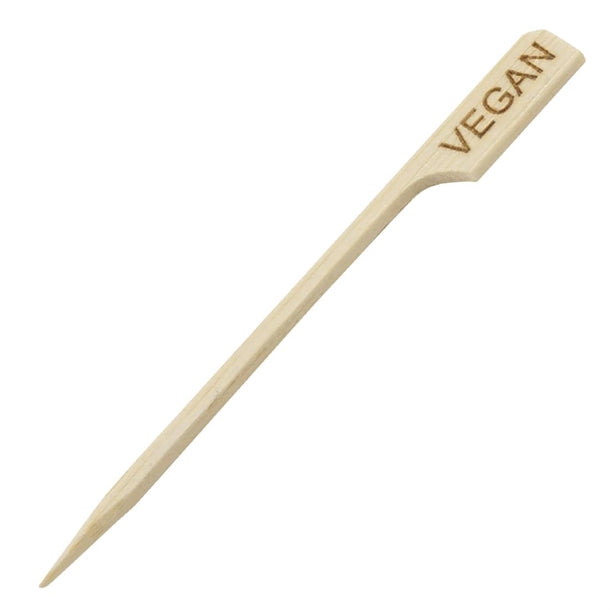 Tablecraft Vegan Bamboo Paddle Marker 3.5" (Pack of 100) - CH560 Tablecraft