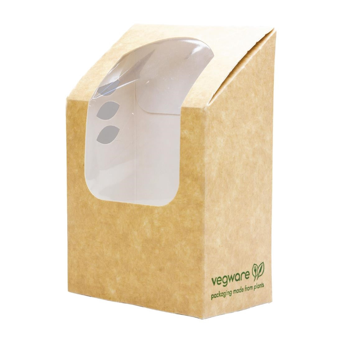 Vegware Compostable Kraft Tortilla Wrap Boxes With PLA Window (Pack of 500) - CL705 Vegware