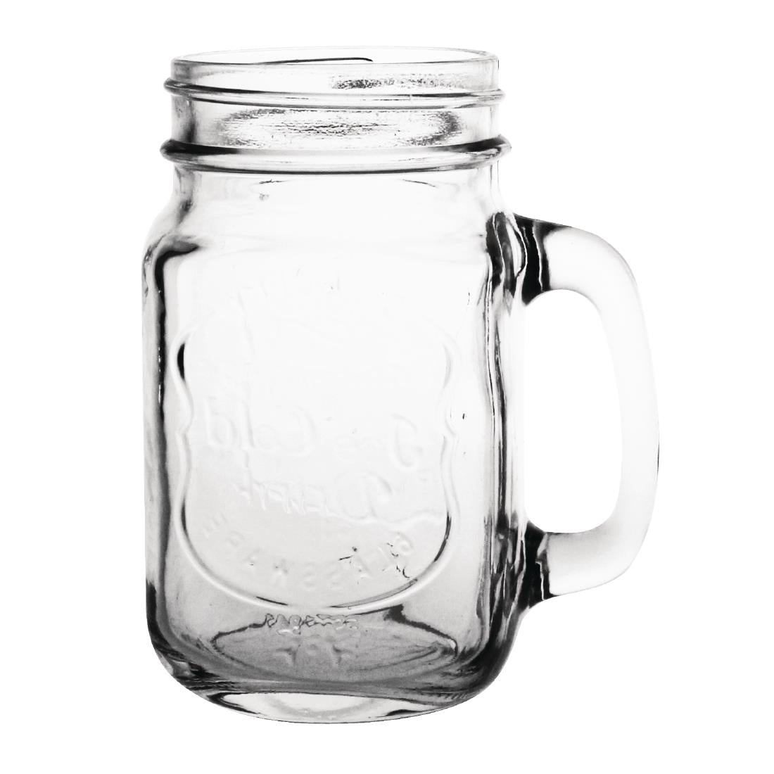 Olympia Handled Mason Jar 450ml (Pack of 12) - CM698 Cocktail Glasses Olympia