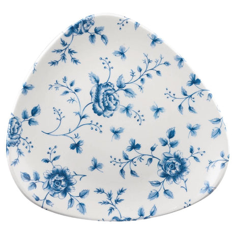 Churchill Vintage Prints Blue Rose Chintz Pattern Triangle Plate 229mm (Pack of 12) - CP544 Plates Churchill