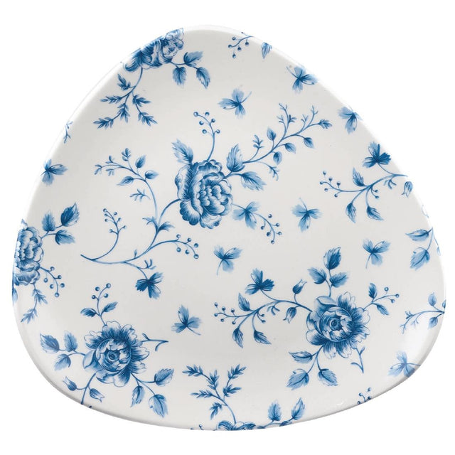 Churchill Vintage Prints Blue Rose Chintz Pattern Triangle Plate 229mm (Pack of 12) - CP544 Plates Churchill