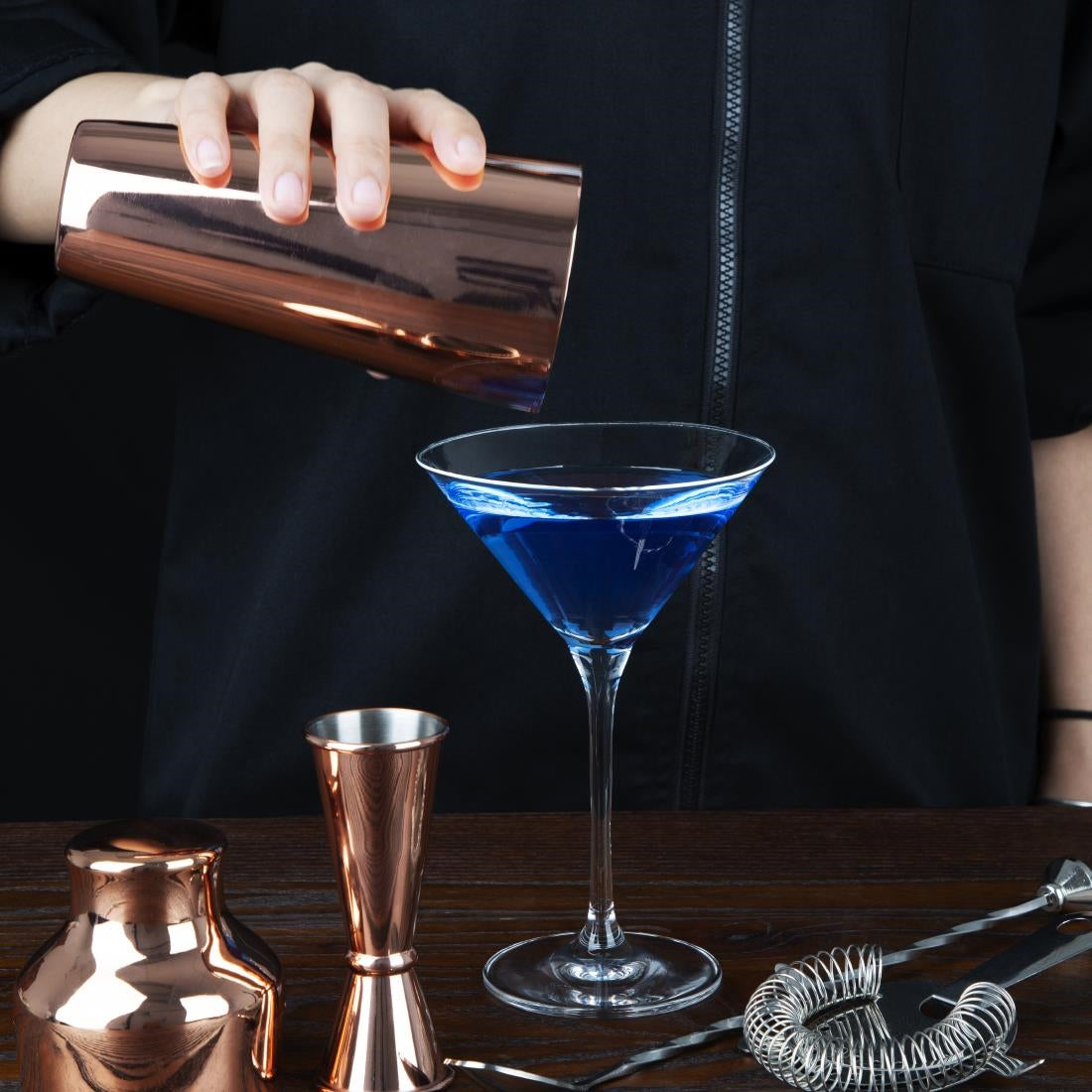 Olympia Campana One Piece Crystal Martini Glass 260ml (Pack of 6) - CS497 Cocktail Glasses Olympia