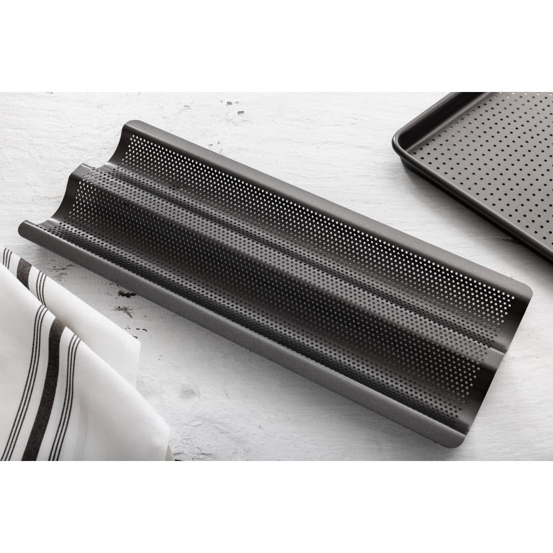 MasterClass Crusty Bake Non Stick Baguette Tray - CS563 Baking Trays, Sheets & Pans Master Class