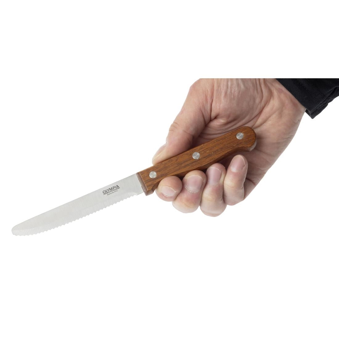 Olympia Rounded Steak Knives Wood (Pack of 12) - CS717 Olympia