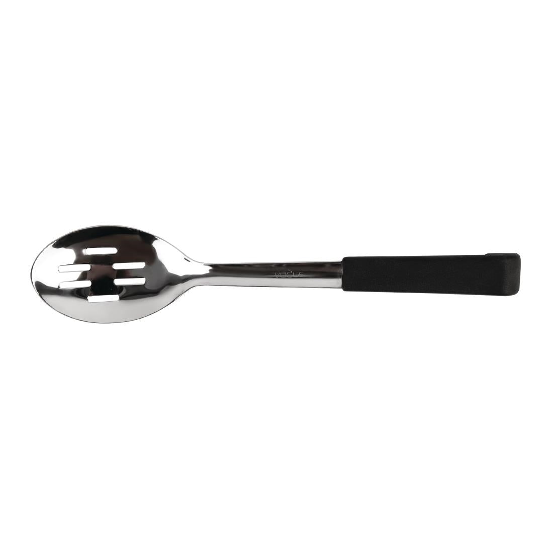 Vogue Slotted Serving Spoon Black Handle 340mm - CS911 Vogue