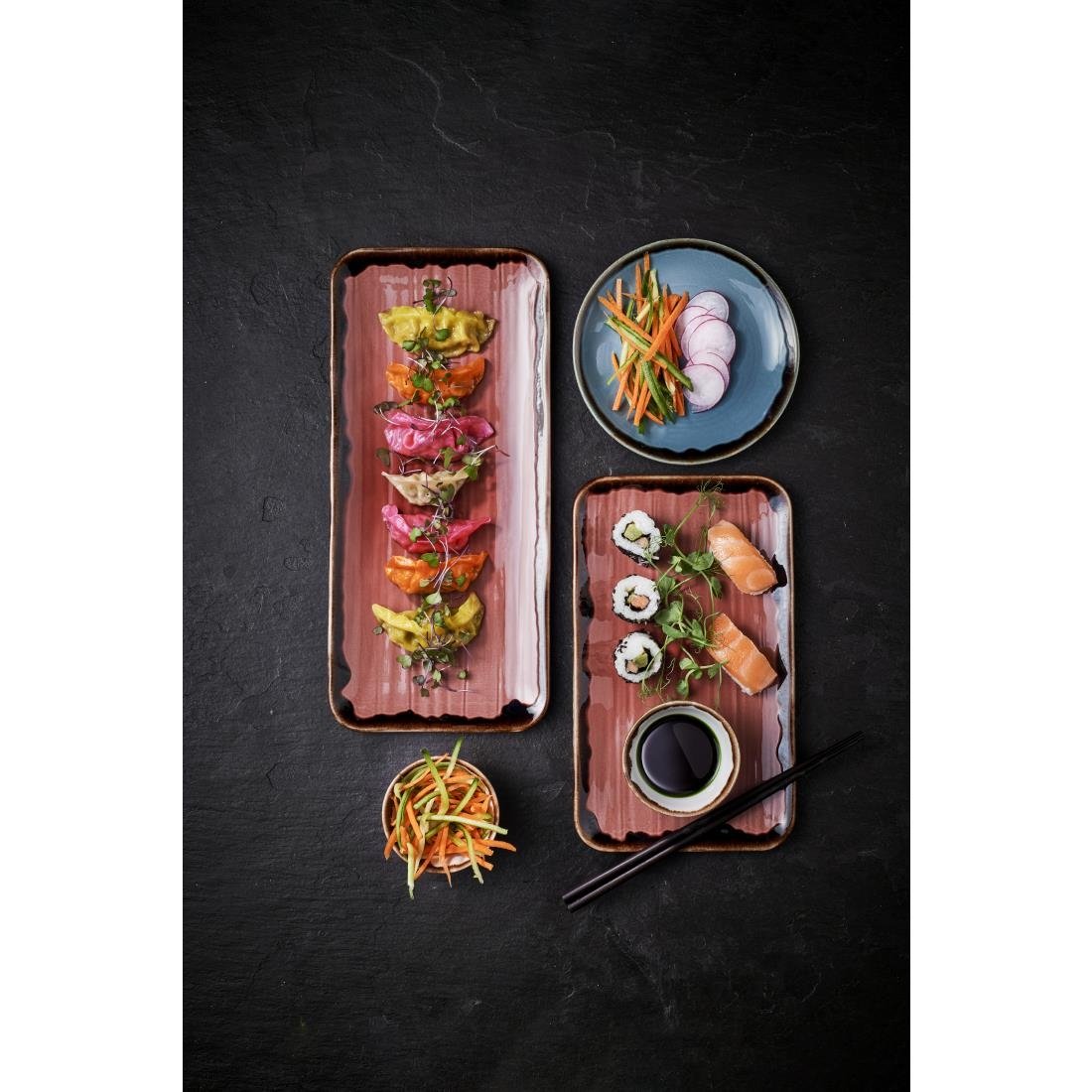 Dudson Harvest Plum Organic Coupe Rect Platter 13 3/4X6 1/4 inch Box 6 - CU037 Dudson Crockery Dudson