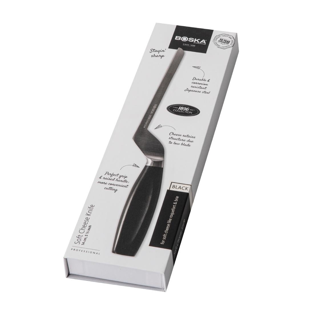 Boska Soft Cheese Knife Black Handle 140mm - CU107 Boska