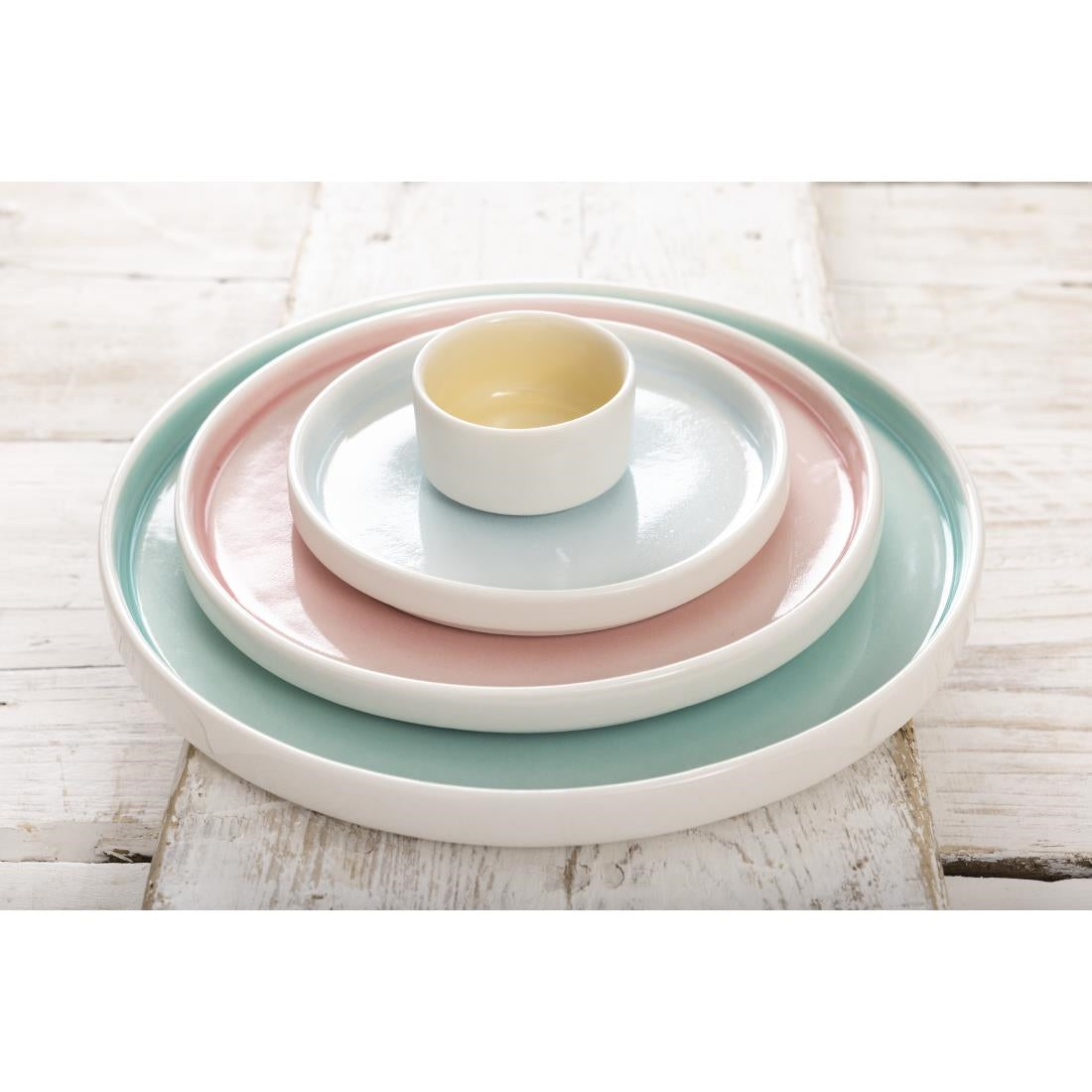 Olympia Fondant Plates Lemon 215mm (Pack of 6) - CU415 Plates Olympia