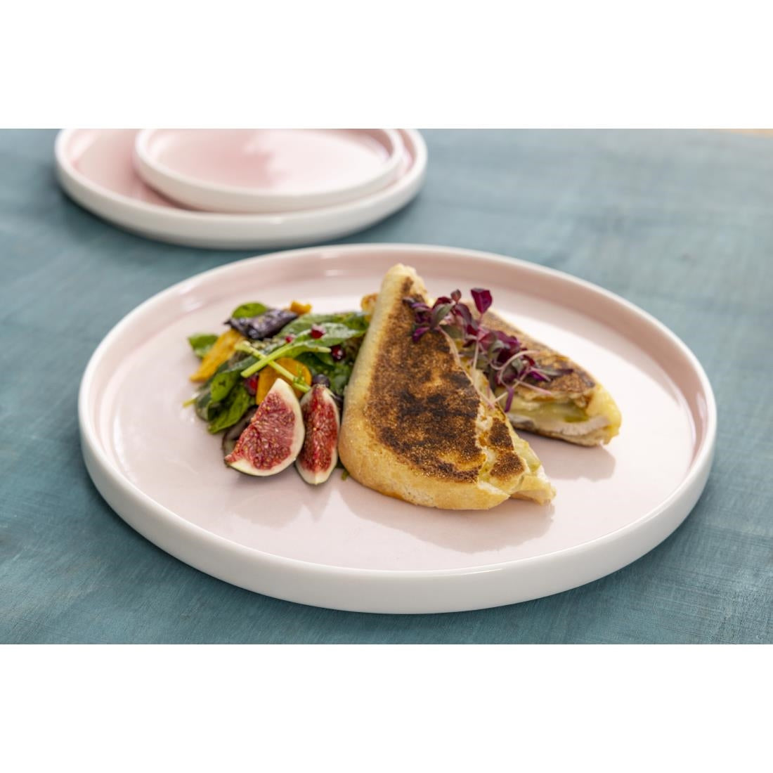 Olympia Fondant Plates Pink 215mm (Pack of 6) - CU451 Plates Olympia