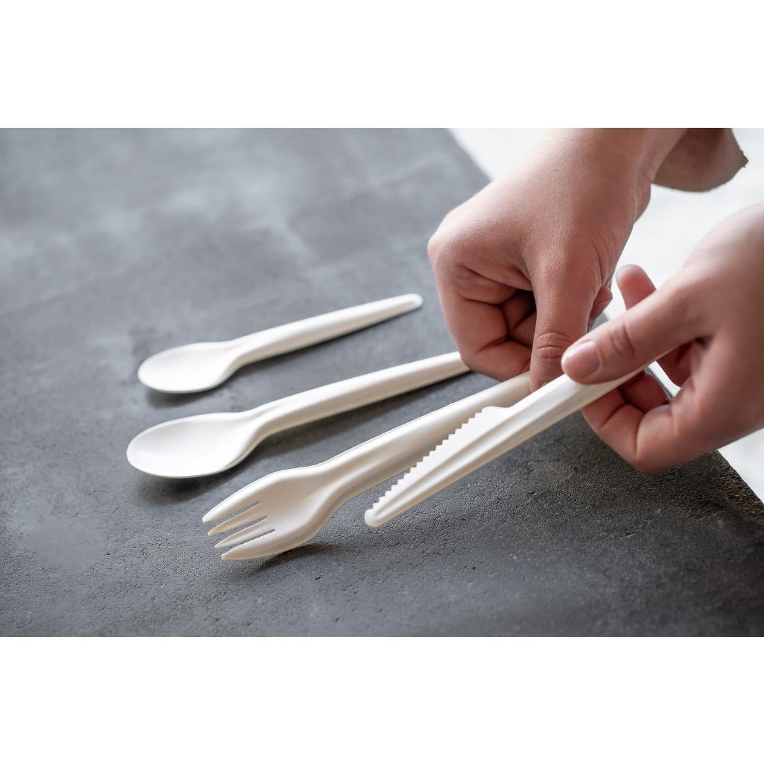Sabert Recyclable Paper Cutlery Knife (Pack of 1000) - CU495 Disposable Cutlery Sabert