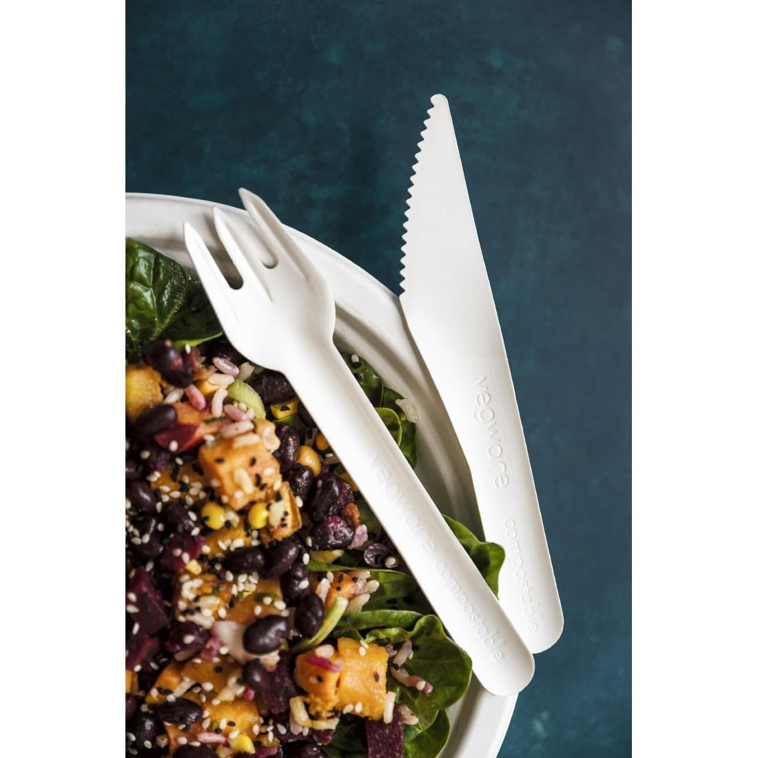 Vegware Compostable Paper Fork (Pack 1000) - CU543 Disposable Cutlery Vegware