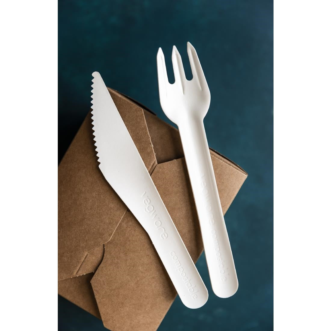 Vegware Compostable Paper Fork (Pack 1000) - CU543 Disposable Cutlery Vegware