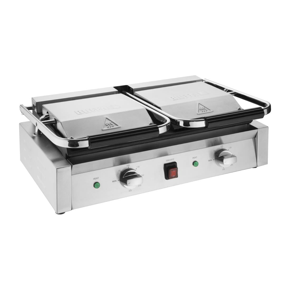 Buffalo Bistro Double Ribbed Contact Grill - CU604 Contact Grills & Panini Makers Buffalo