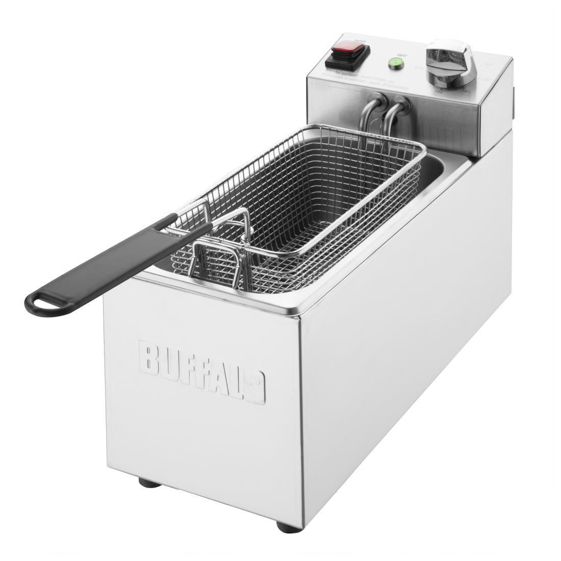 Buffalo Single Tank Single Basket 3Ltr Countertop Fryer 2kW - CU614 Countertop Electric Fryers Buffalo