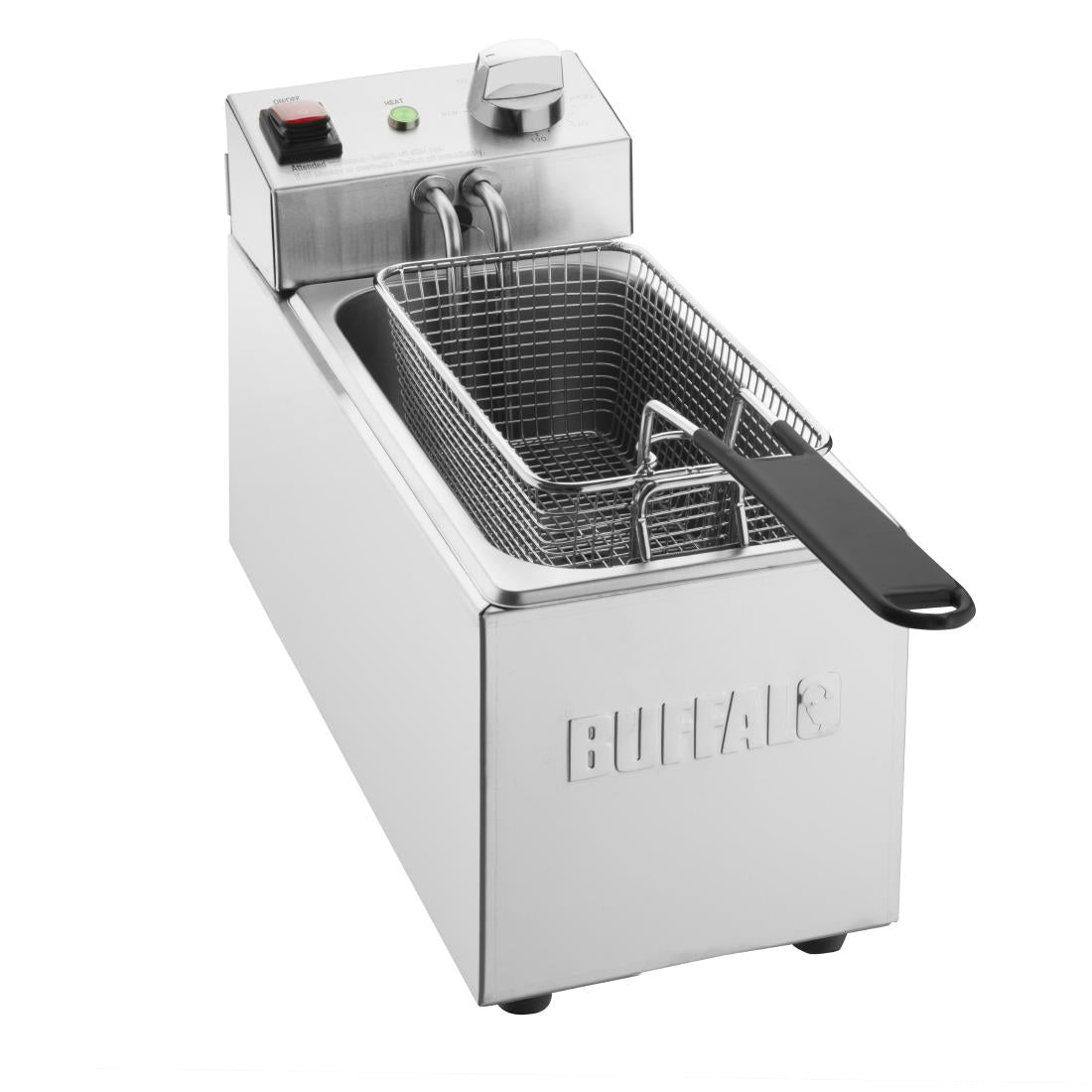 Buffalo Single Tank Single Basket 3Ltr Countertop Fryer 2kW - CU614 Countertop Electric Fryers Buffalo