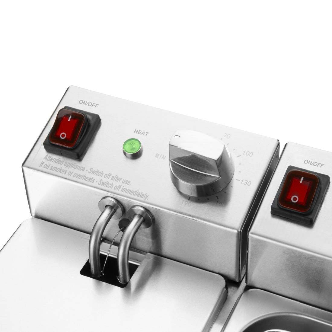 Buffalo Twin Tank Twin Basket 2x3Ltr Countertop Fryer 2x2kW - CU615 Countertop Electric Fryers Buffalo