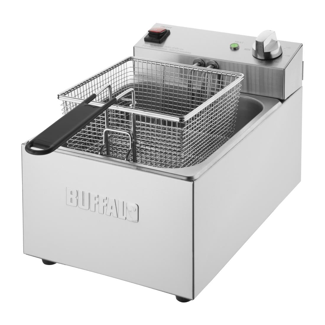 Buffalo Single Tank Single Basket 5Ltr Countertop Fryer 2.8kW - CU616 Countertop Electric Fryers Buffalo