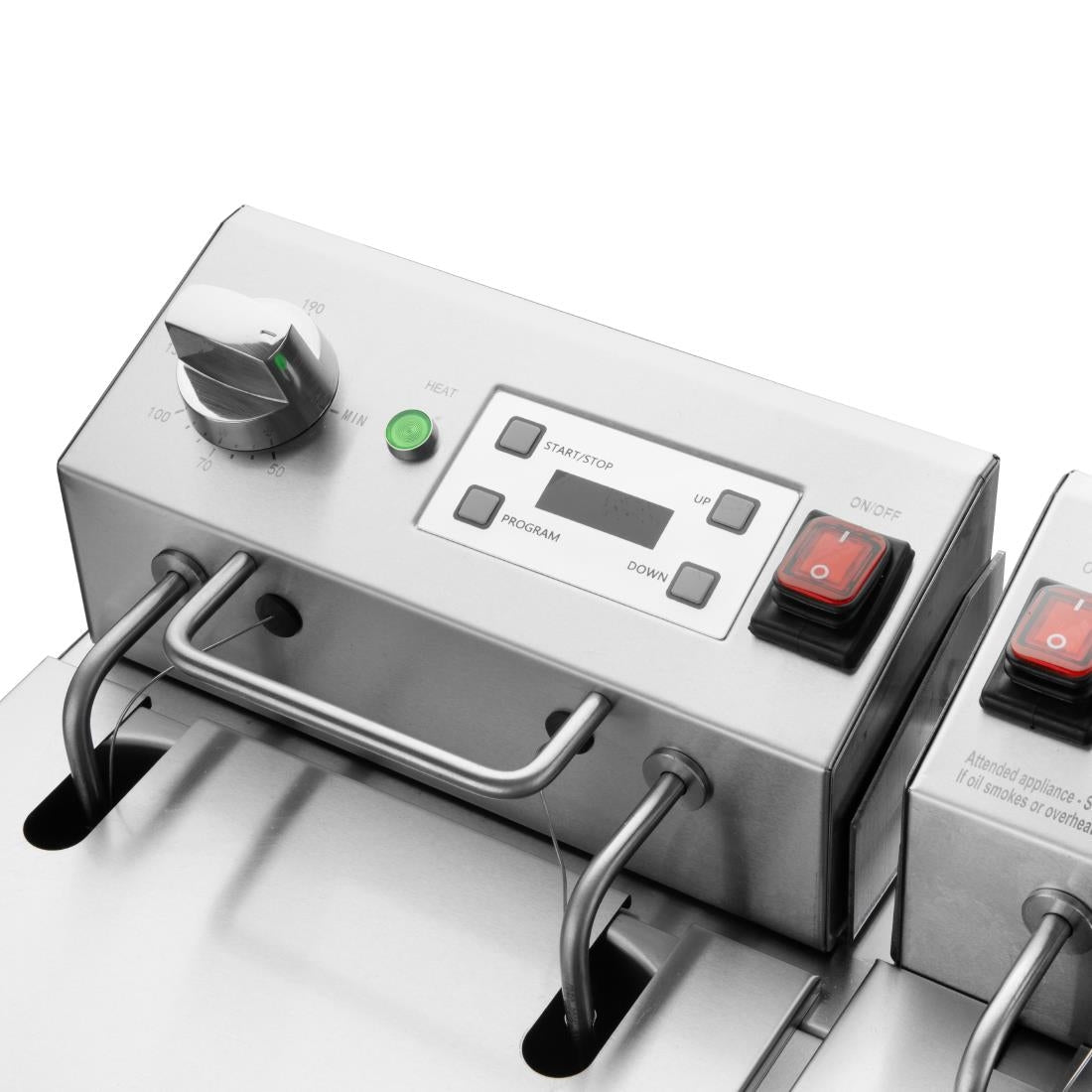 Buffalo Double Electric Fryer with Timer 2x8Ltr - CU621 Countertop Electric Fryers Buffalo