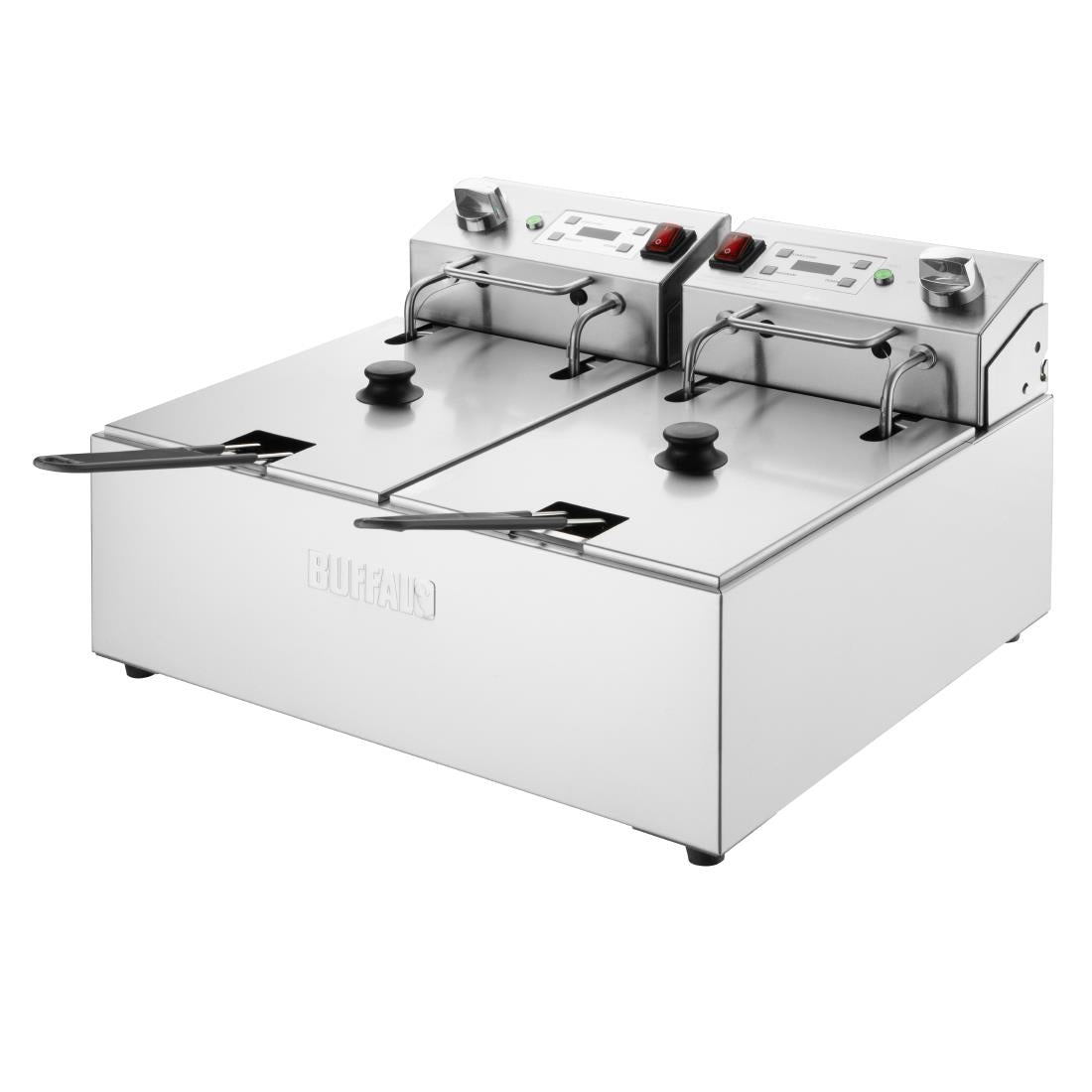 Buffalo Double Electric Fryer with Timer 2x5Ltr - CU624 Countertop Electric Fryers Buffalo