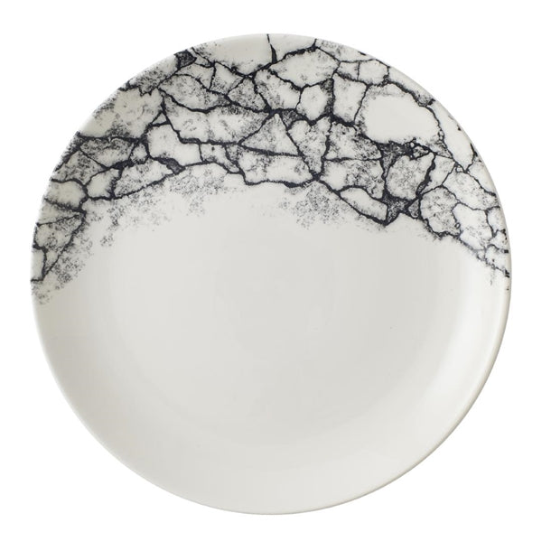 Churchill Kintsugi Accents Quartz Black Evolve Coupe Plate 220mm (Pack of 12) - CU666 Plates Churchill