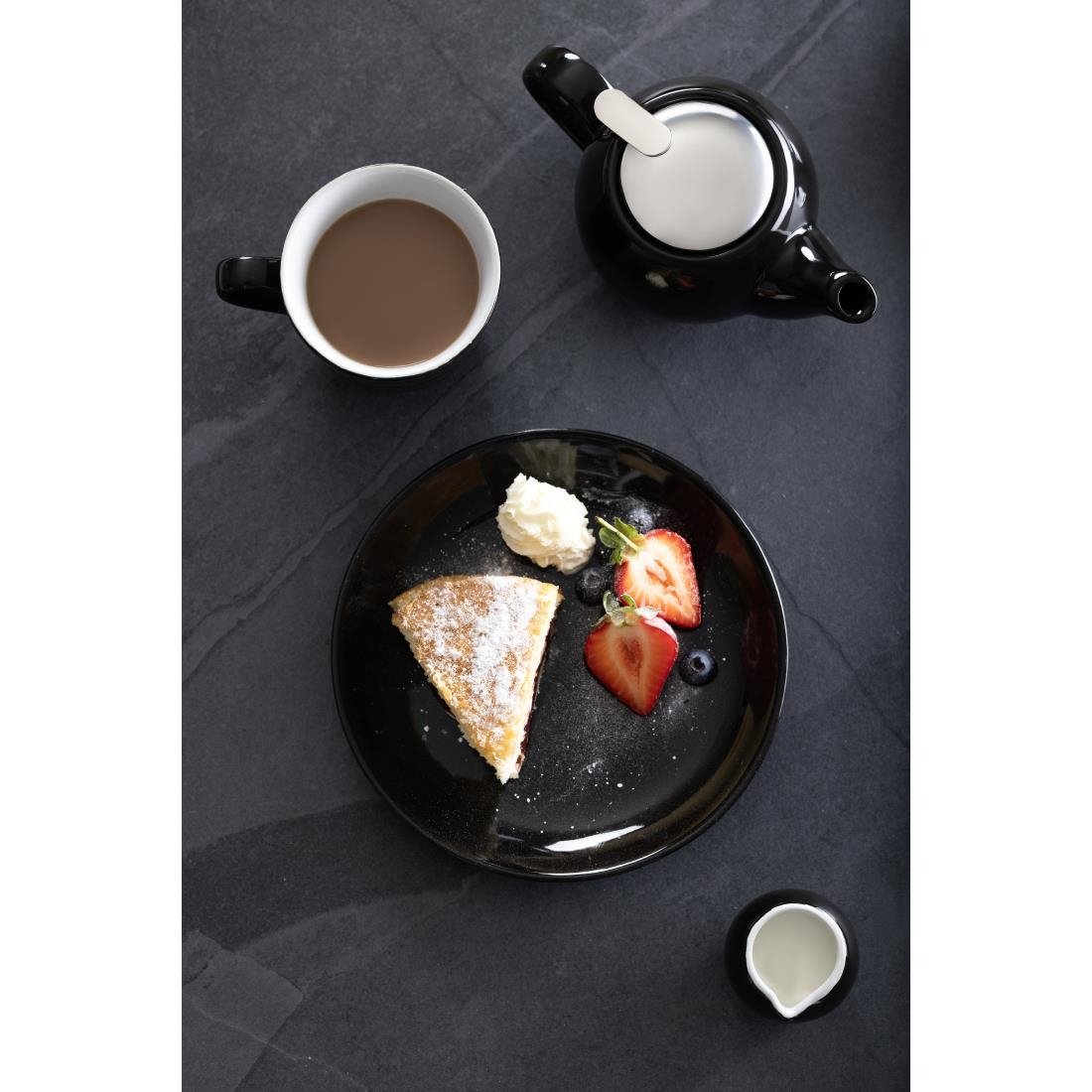 Olympia Cafe Teapot Black - CU958 Olympia Crockery Olympia