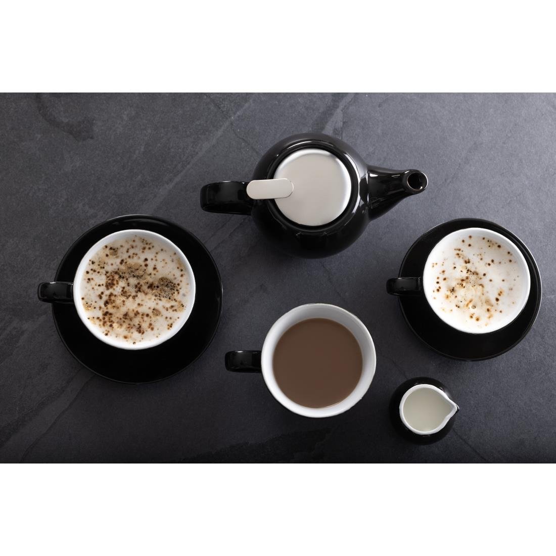 Olympia Cafe Coffee Cup Black - 230ml 8fl oz (Pack of 12) - CU953 Cups and Mugs Olympia