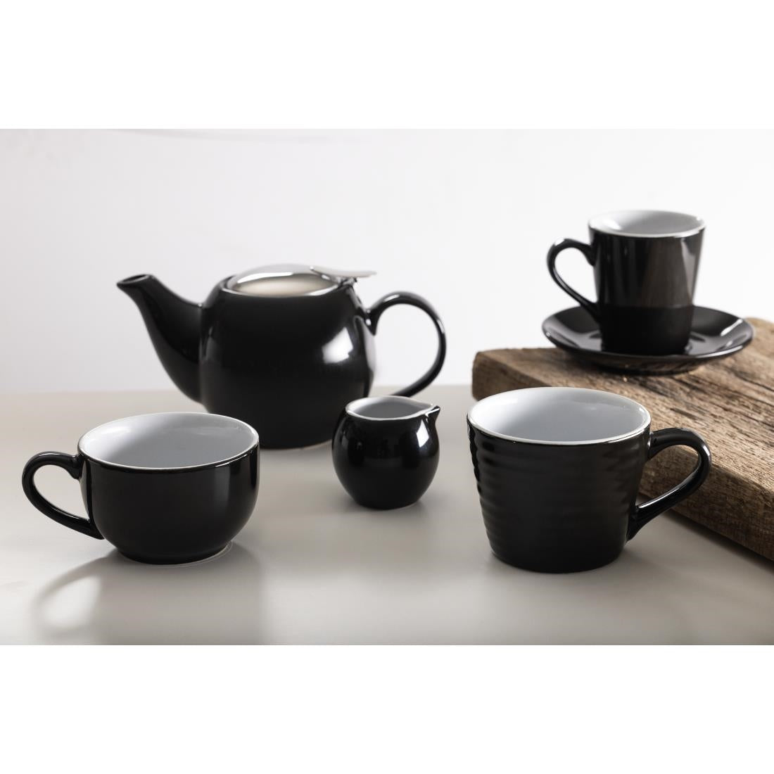Olympia Cafe Aroma Mug Black - 340ml (Pack of 6) - CU959 Olympia Crockery Olympia