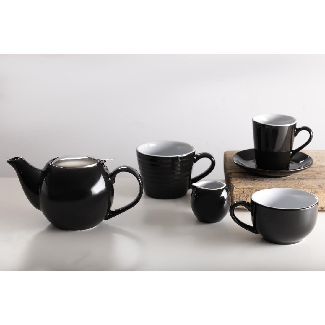 Olympia Cafe Flat White Saucer Black (Pack of 12) - CU962 Olympia Crockery Olympia