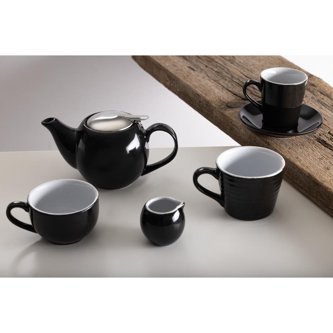 Olympia Cafe Coffee Cup Black - 230ml 8fl oz (Pack of 12) - CU953 Cups and Mugs Olympia