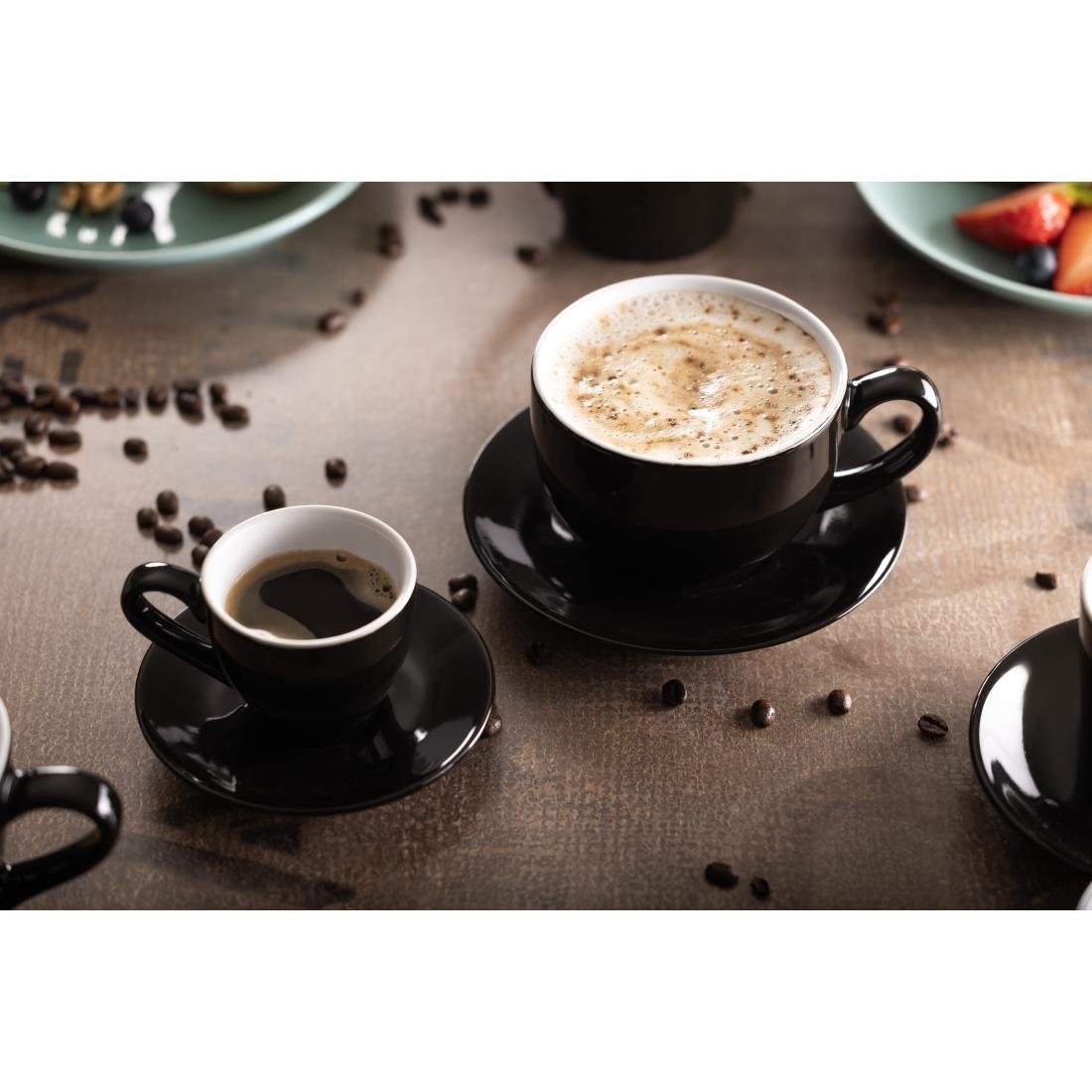 Olympia Cafe Cappuccino Cups Black 340ml (Pack of 12) - CU954 Cups and Mugs Olympia