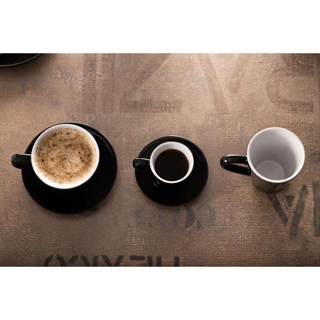 Olympia Cafe Cappuccino Cups Black 340ml (Pack of 12) - CU954 Cups and Mugs Olympia
