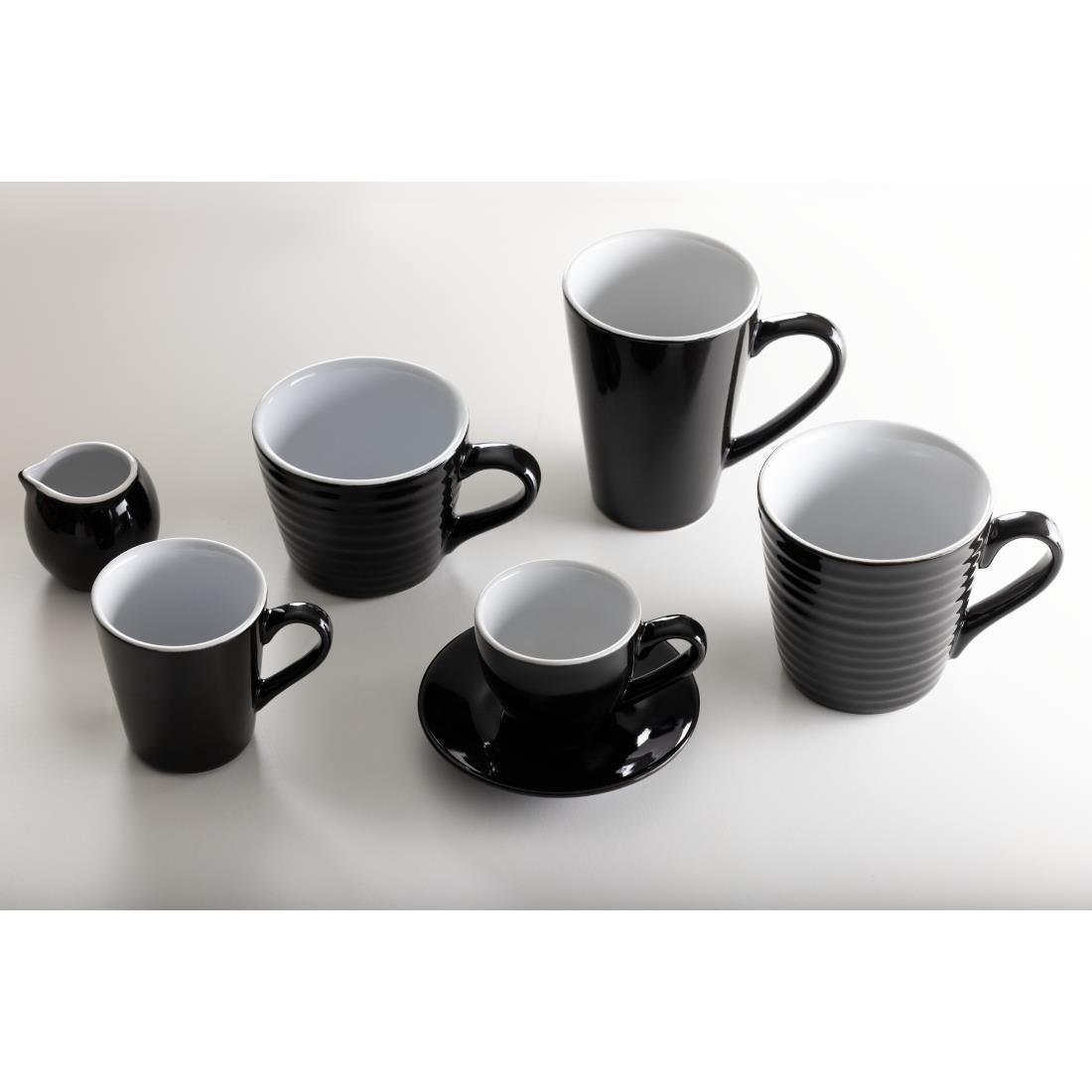 Olympia Cafe Latte Cups Black 340ml (Pack of 12) - CU957 Cups and Mugs Olympia