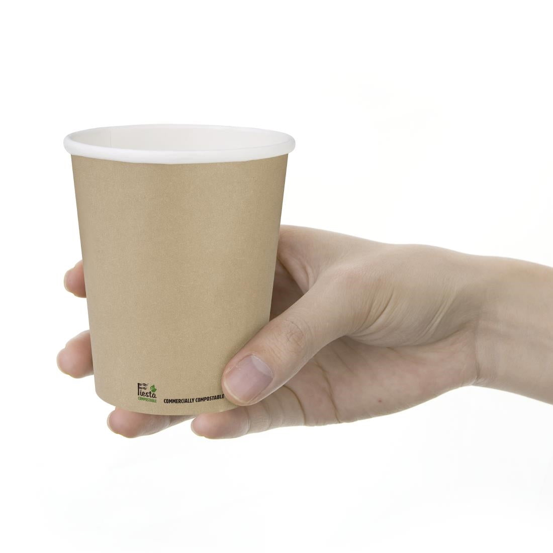 Fiesta Compostable Coffee Cups Single Wall 8oz (Pack of 1000) - CU980 Disposable Cups Fiesta Compostable