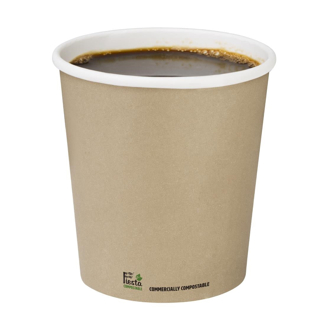 Fiesta Compostable Coffee Cups Single Wall 8oz (Pack of 50) - CU981 Disposable Cups Fiesta Compostable