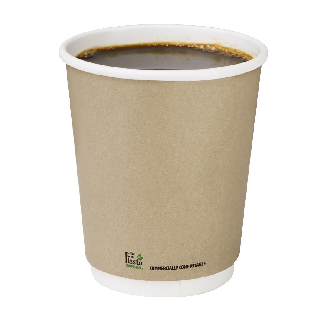 Fiesta Compostable Coffee Cups Double Wall 227ml / 8oz (Pack of 500) - CU984 Disposable Cups Fiesta Compostable
