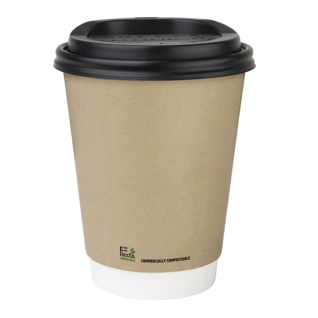 Fiesta Compostable Coffee Cups Double Wall 340ml (Pack of 500) - CU986 Disposable Cups Fiesta Compostable
