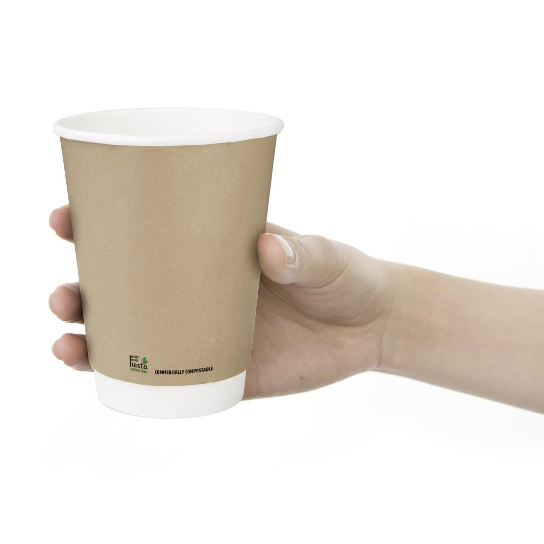 Fiesta Compostable Coffee Cups Double Wall 340ml (Pack of 500) - CU986 Disposable Cups Fiesta Compostable
