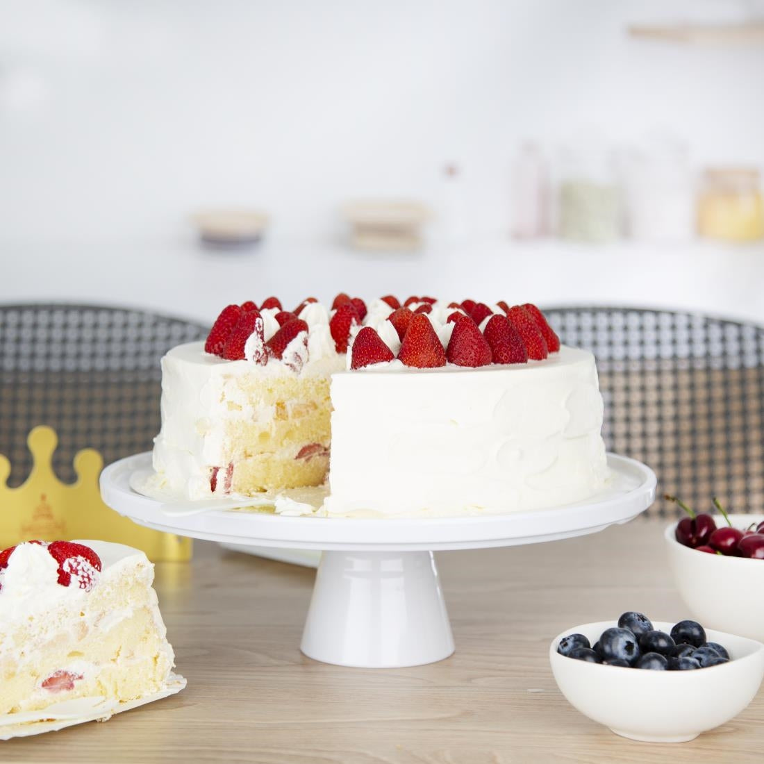 Olympia Kristallon Melamine Round Cake Stand 330x140mm - CU988 Disposable Cups Olympia