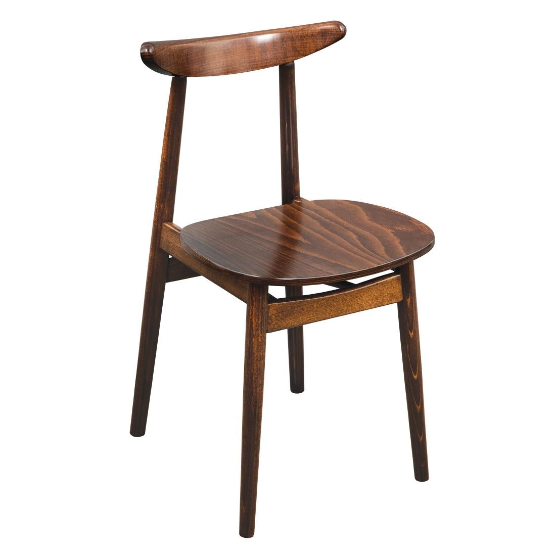 Fameg Walnut Cowhorn Side Chair (Pack of 2) - CW008 Wooden Dining Chairs Fameg