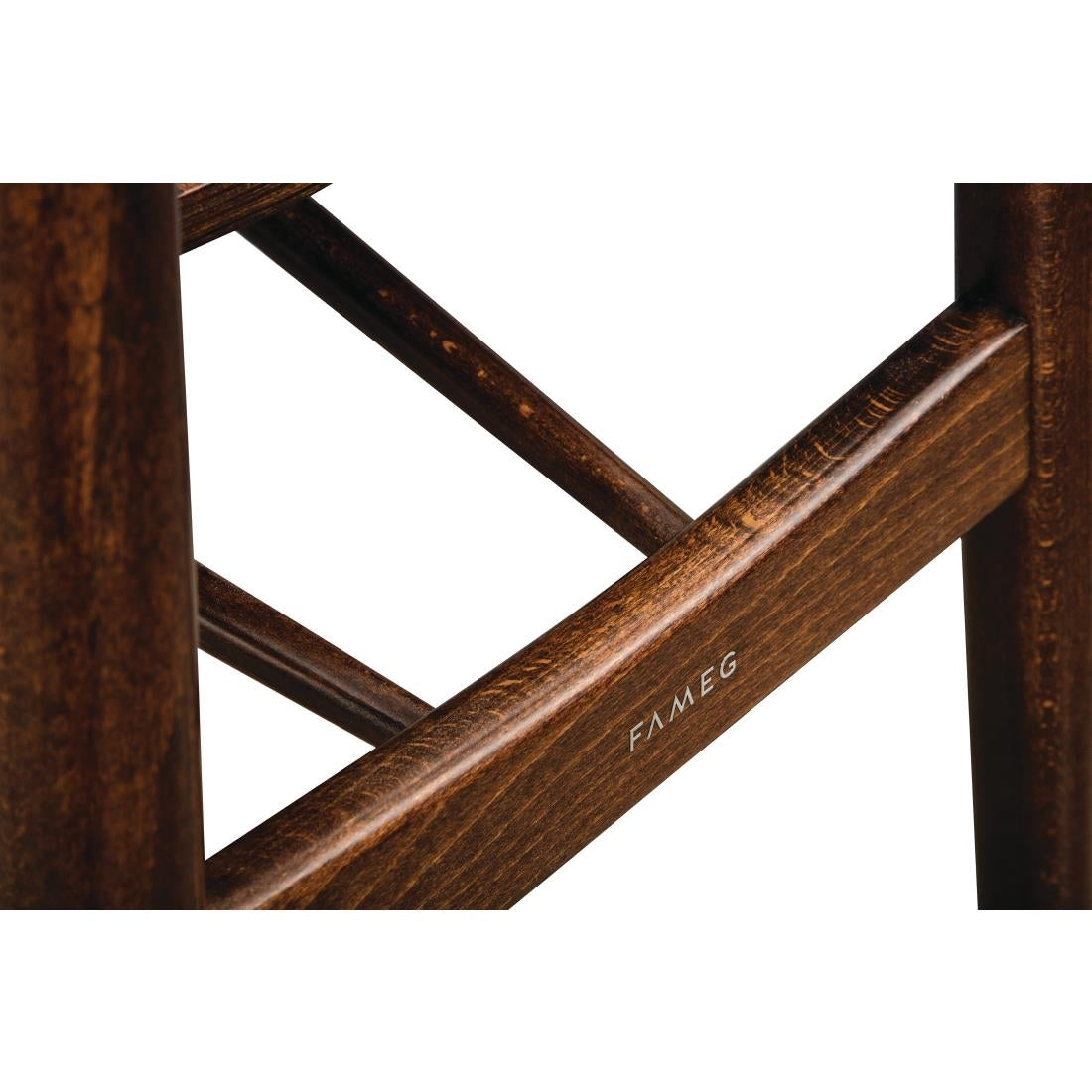 Fameg Walnut Cowhorn Side Chair (Pack of 2) - CW008 Wooden Dining Chairs Fameg