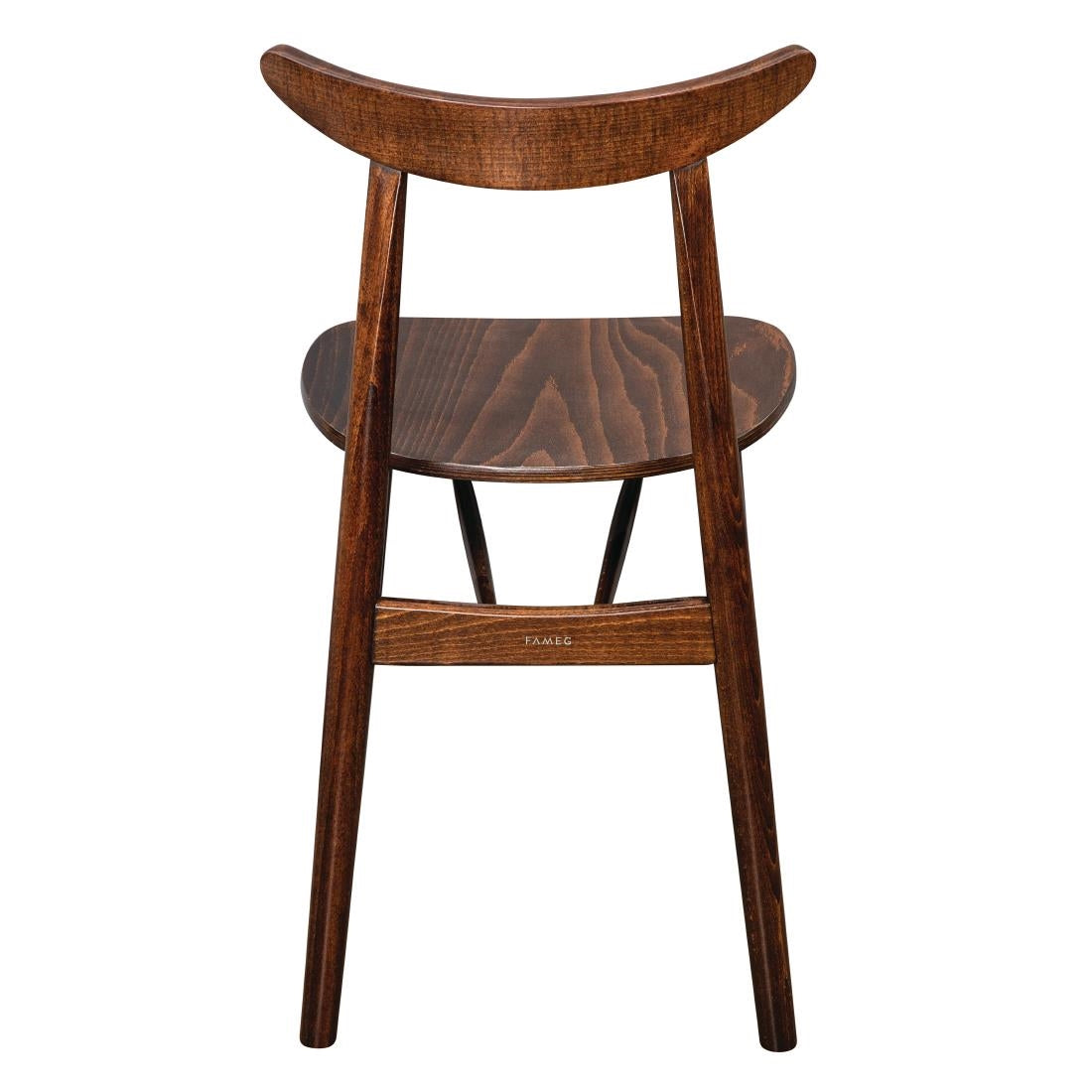 Fameg Walnut Cowhorn Side Chair (Pack of 2) - CW008 Wooden Dining Chairs Fameg