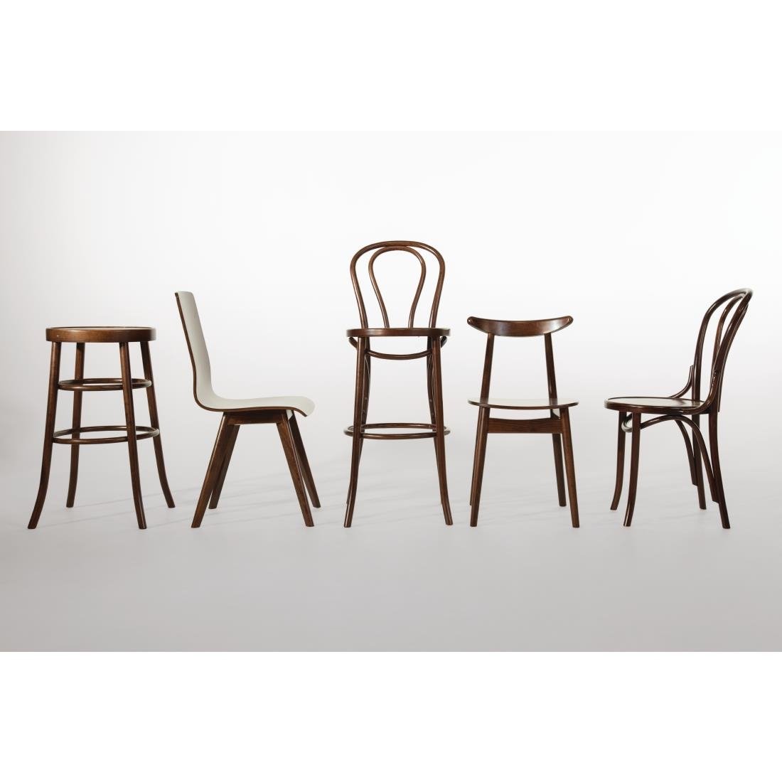 Fameg Wooden Flow Bentwood Walnut Side Chairs (Pack of 2) - CW009 Wooden Dining Chairs Fameg