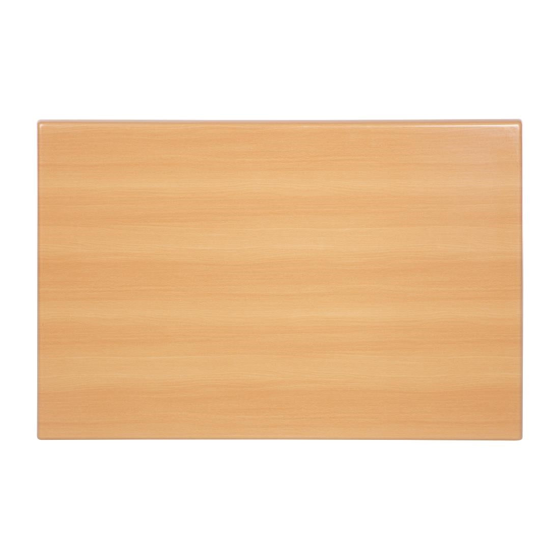 Bolero Pre-drilled Rectangular Tabletop Beech Effect - CW130 Wood Effect Table Tops Bolero