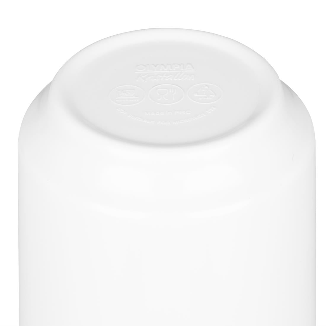 Olympia Kristallon Melamine Mugs White 340ml 12oz (Pack of 6) - CW290 Melamine and Polycarbonate Olympia
