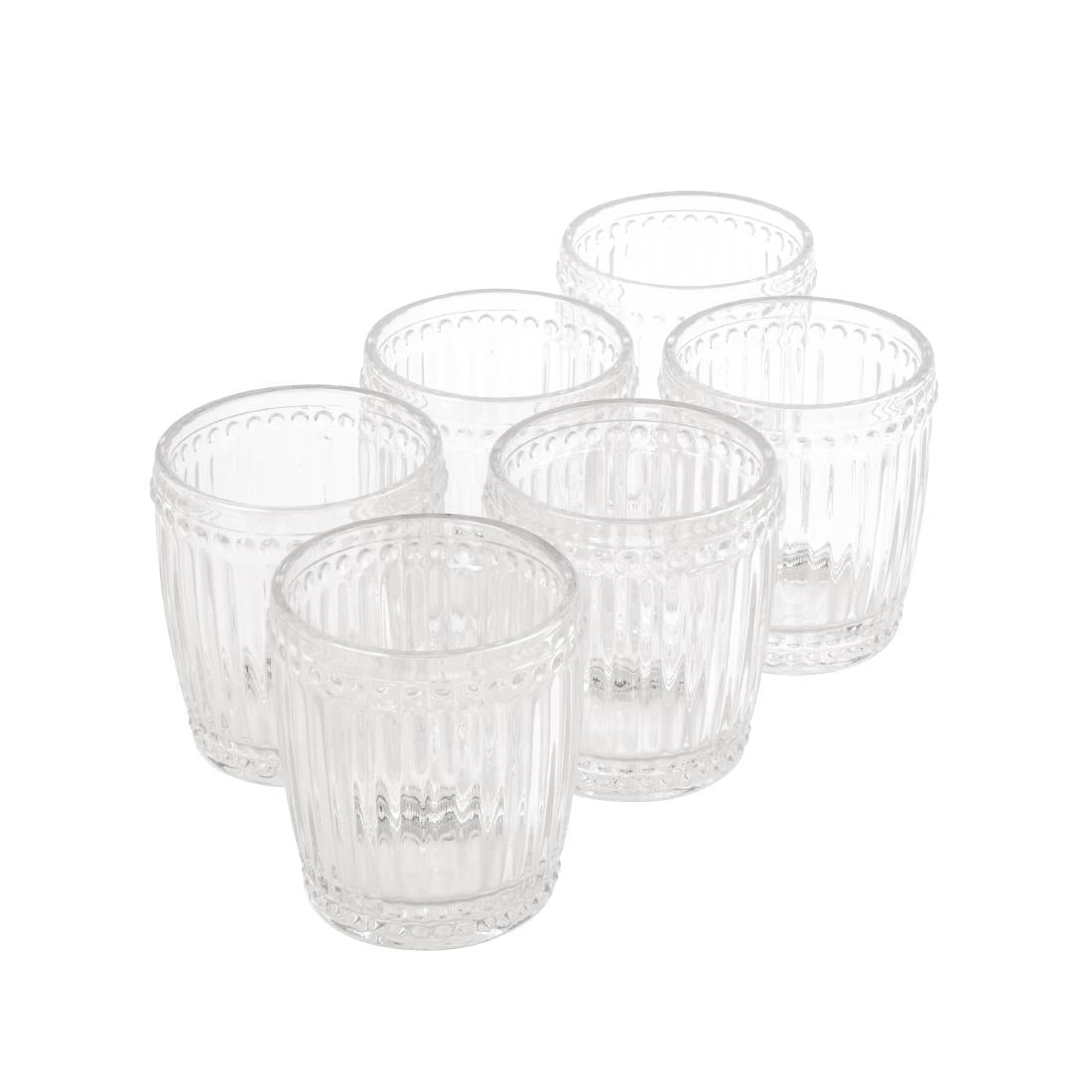Olympia Baroque Whiskey Glasses Clear 325ml (Pack of 6) - CW397 Utopia Hi Balls and Tumblers Olympia