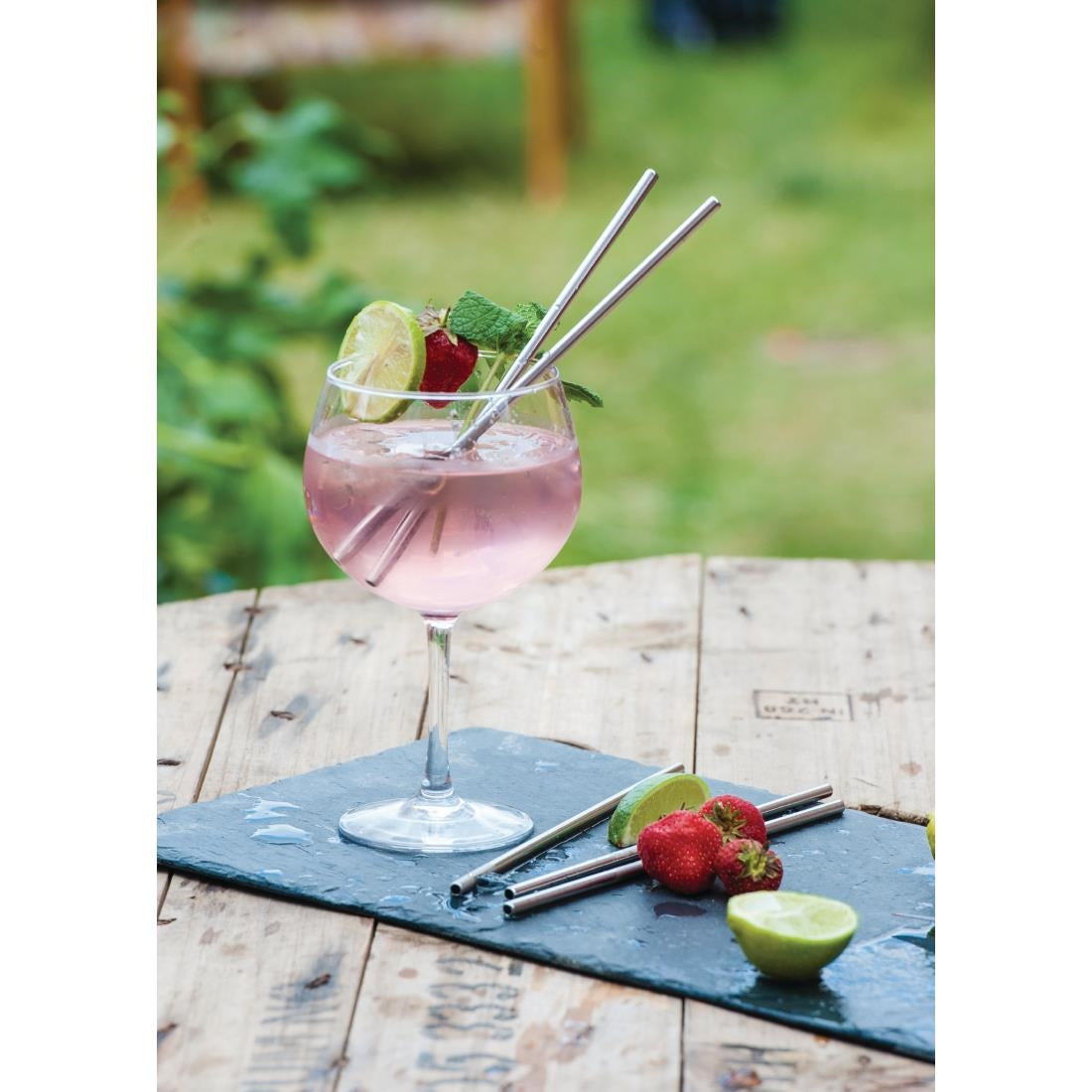 Beaumont Stainless Steel Metal Straws 8.5" (Pack of 25) - CW490 Beaumont