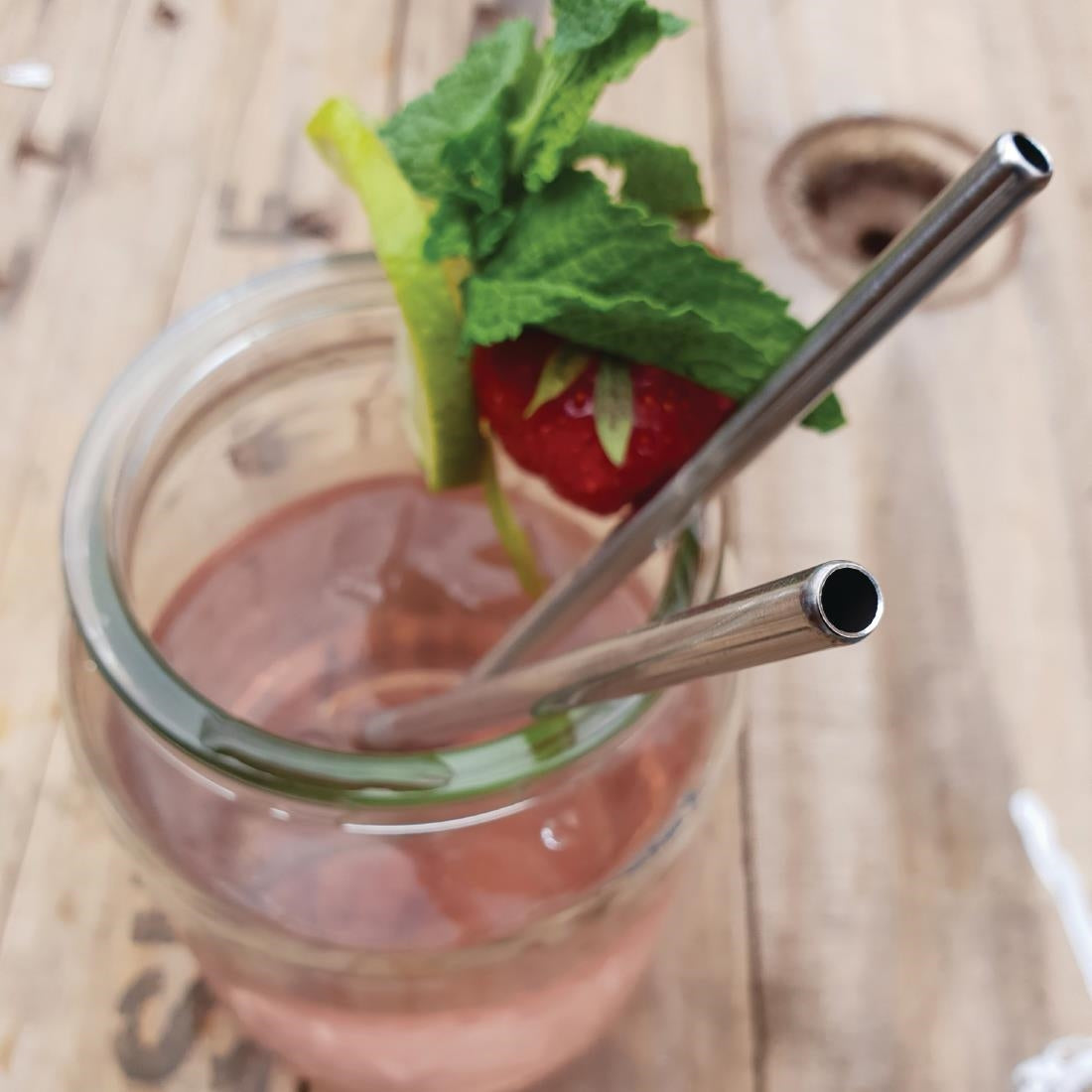 Beaumont Stainless Steel Metal Straws 8.5" (Pack of 25) - CW490 Beaumont